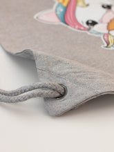 Cargar imagen en el visor de la galería, Mochila gris de algodón unicornio Aduchis bailarina
