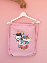 Cargar imagen en el visor de la galería, Mochila rosa de algodón unicornio Aduchis y  Lolo

